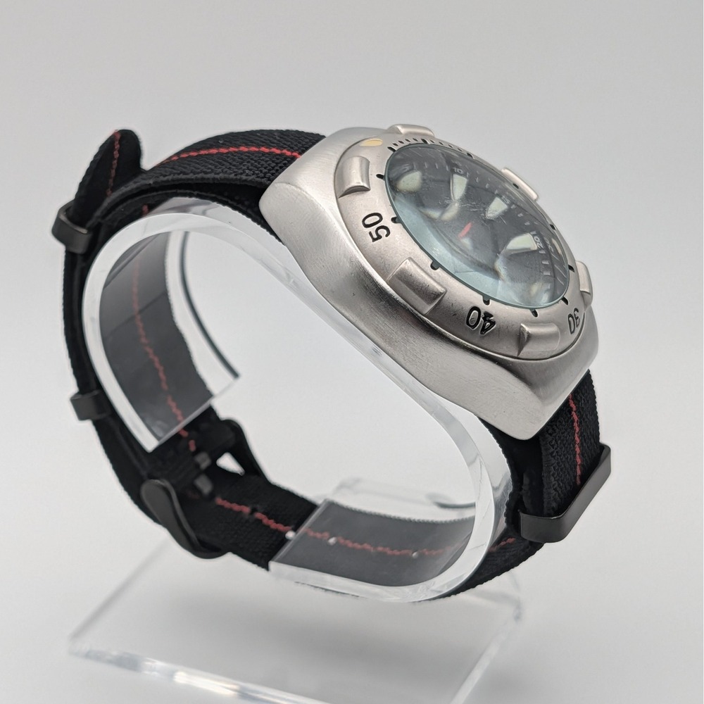 Benrus W1512 Quartz Diver Style Watch Black Dial NATO Strap 43mm Date Lume - Picture 8 of 10